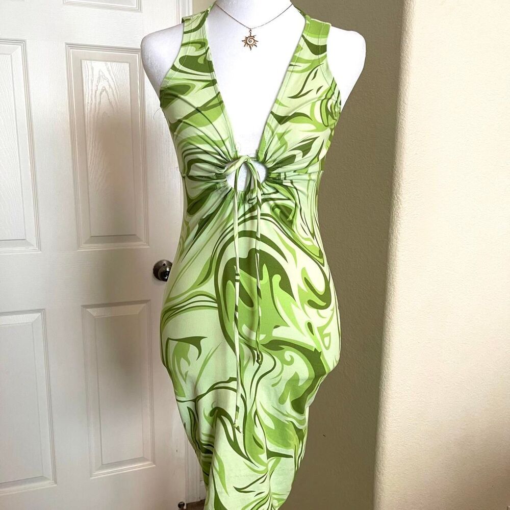 Y2K style retro/abstract bodycon dress - size medium